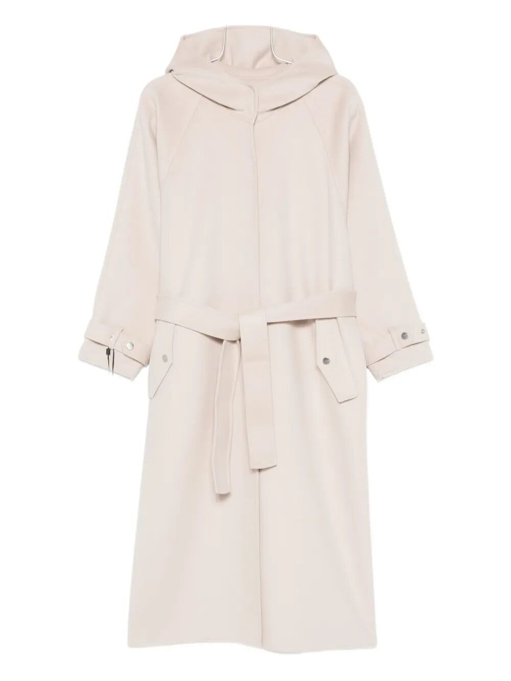 Pinko Hooded Belted Coat In Animal Print