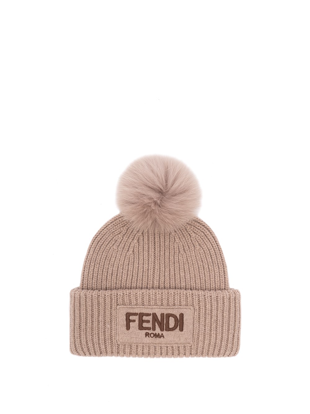 Fendi Women Pon Pon Beanie In Sand