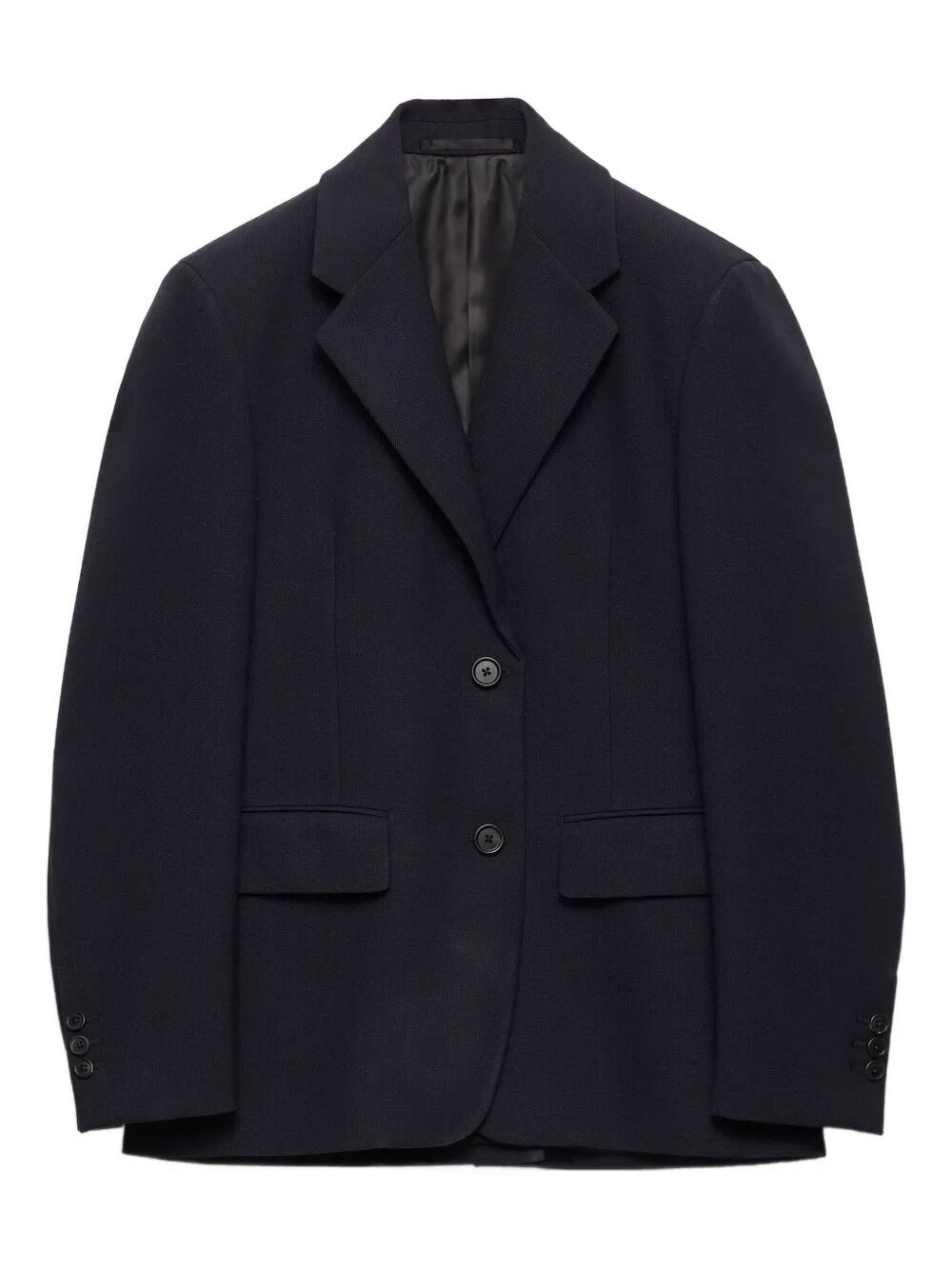 Prada Jacket With Notched Lapels And Front Pockets In Blue