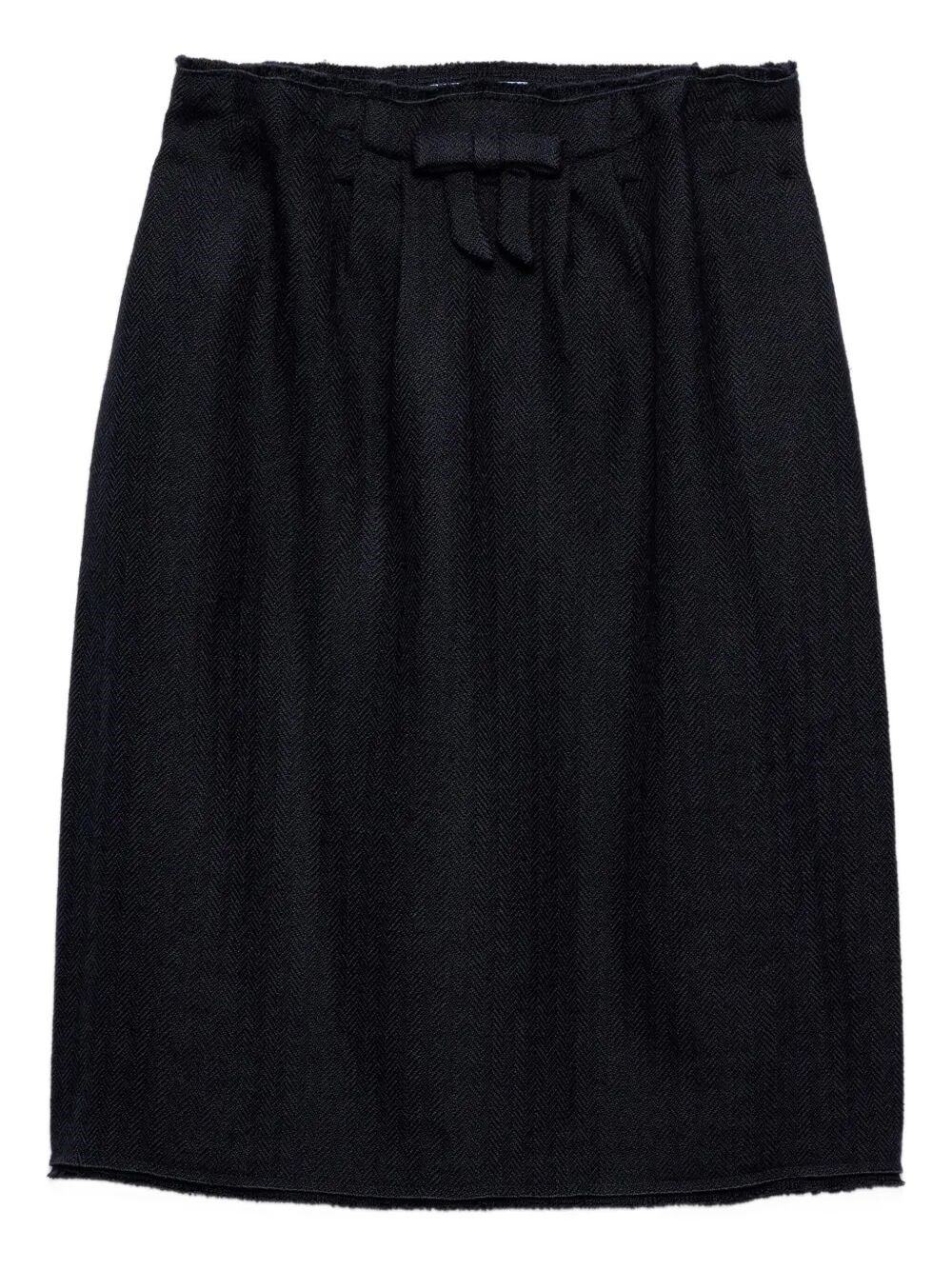 Prada Wool Midi Skirt Chevron Pattern In Blue