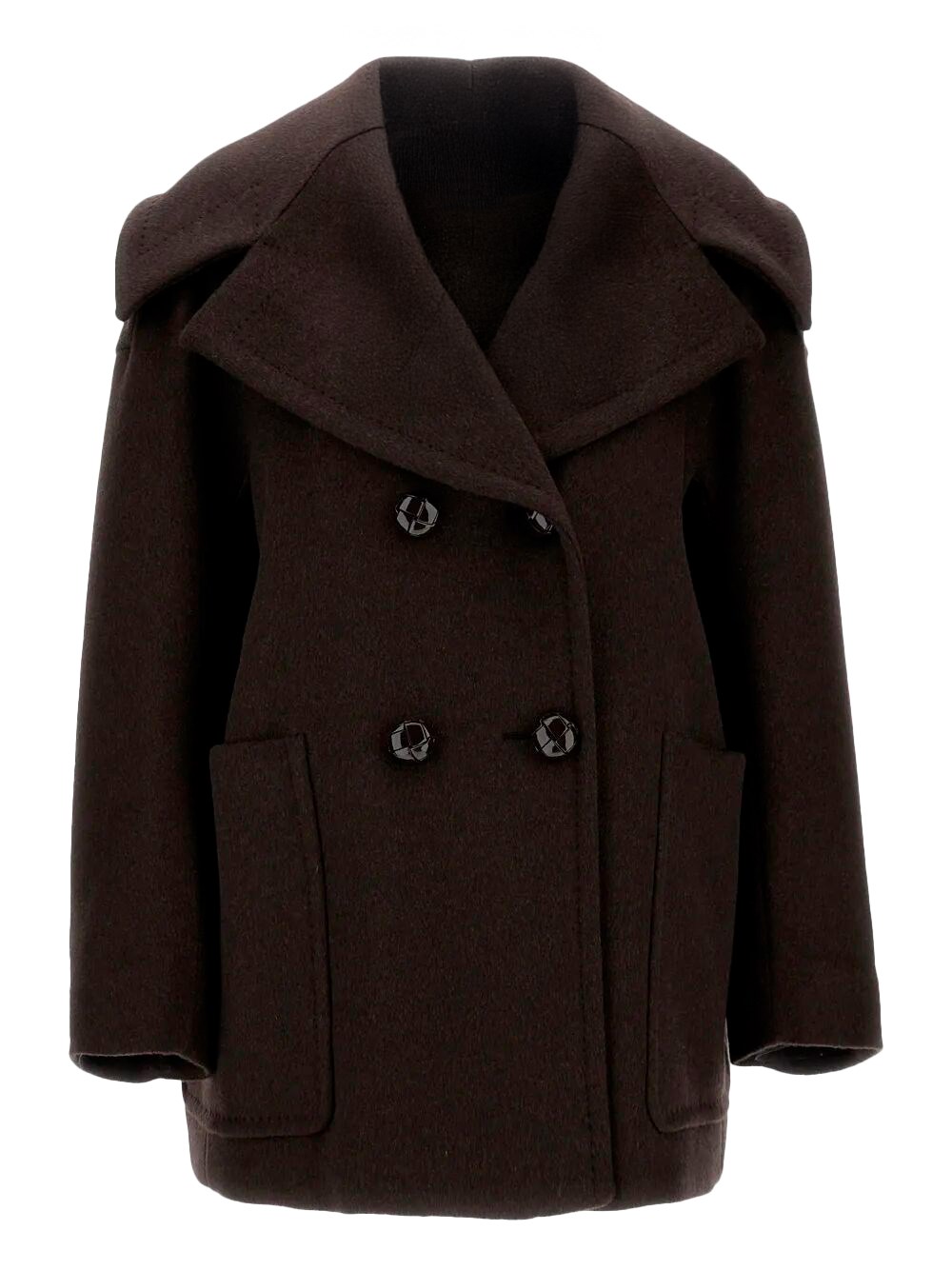Max Mara Double-breasted Coat In Brown