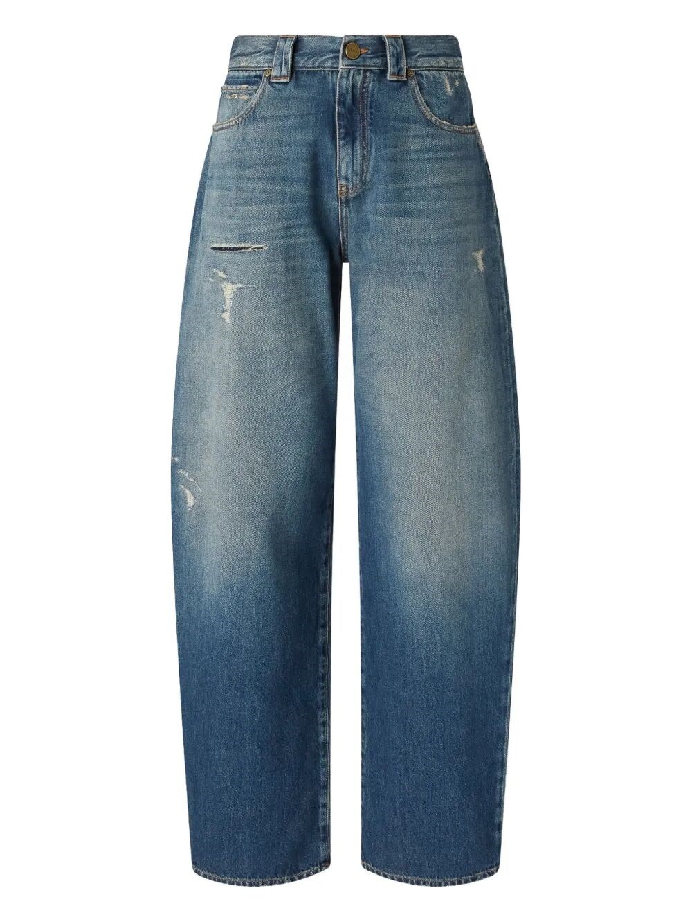 Pinko Eloise Egg Ocean Wave Denim In Blue
