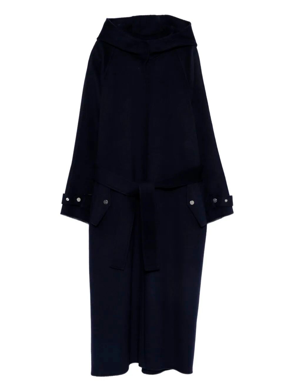 Pinko Hooded Coat In Blue