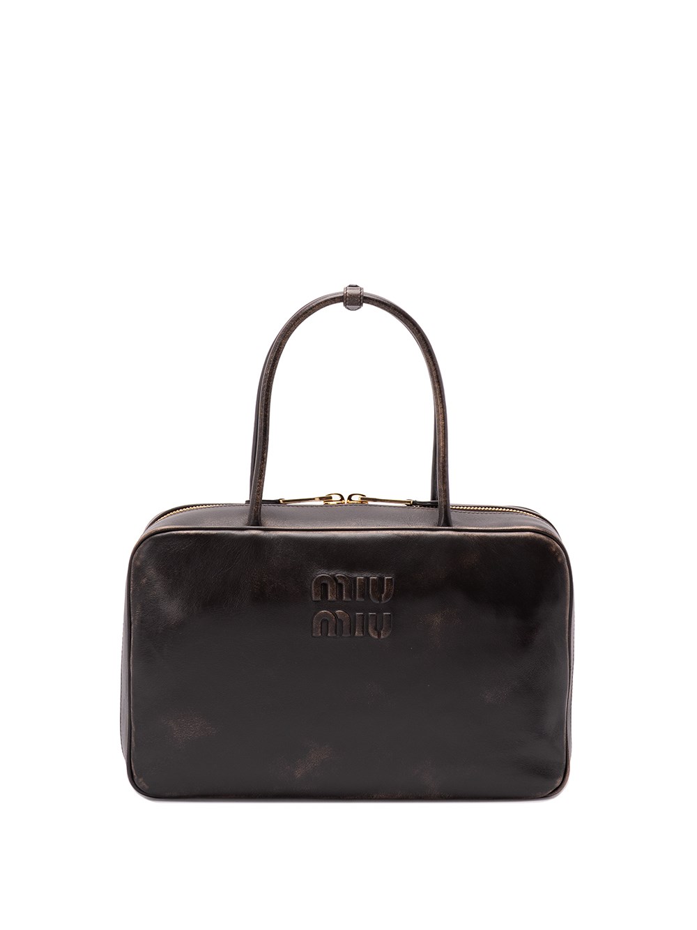 Miu Miu `beau` Vintage Leather Handbag In Brown