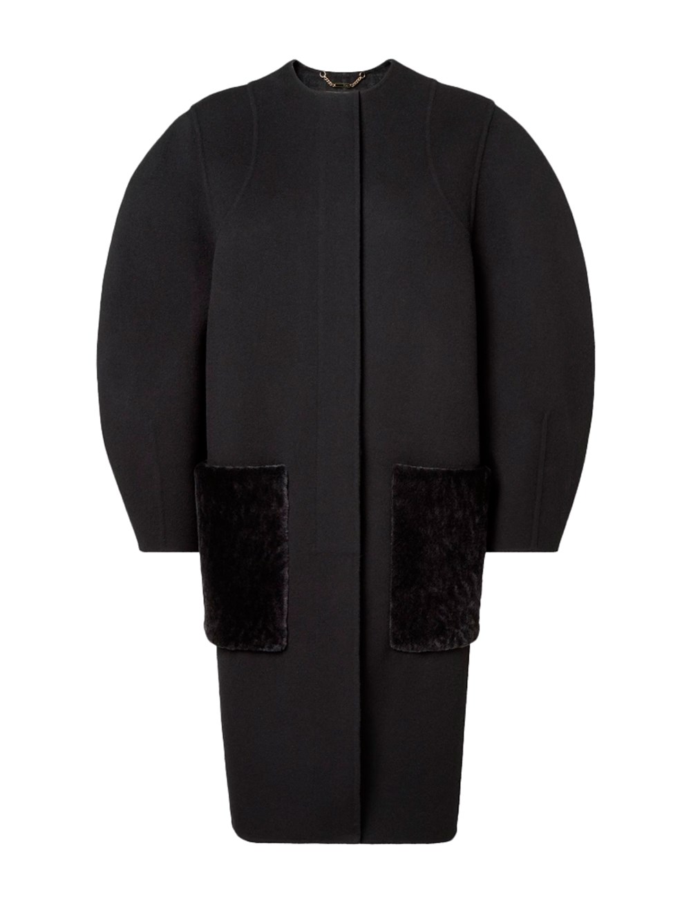 Fendi Black Wool Coat In Black