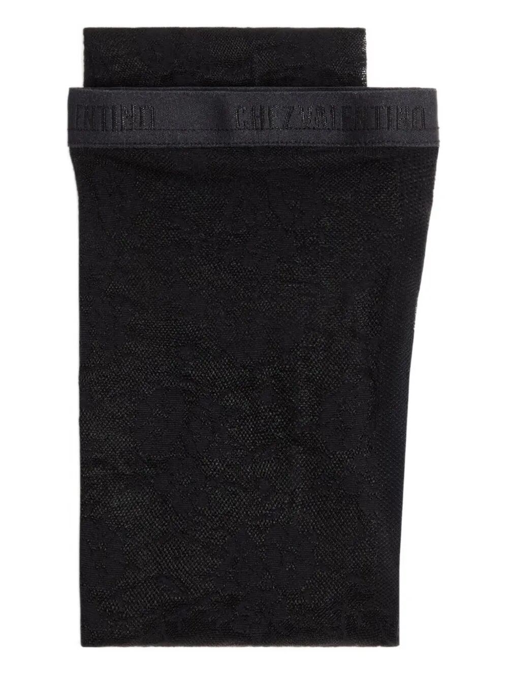 Valentino Flower Lycra Collant In Black