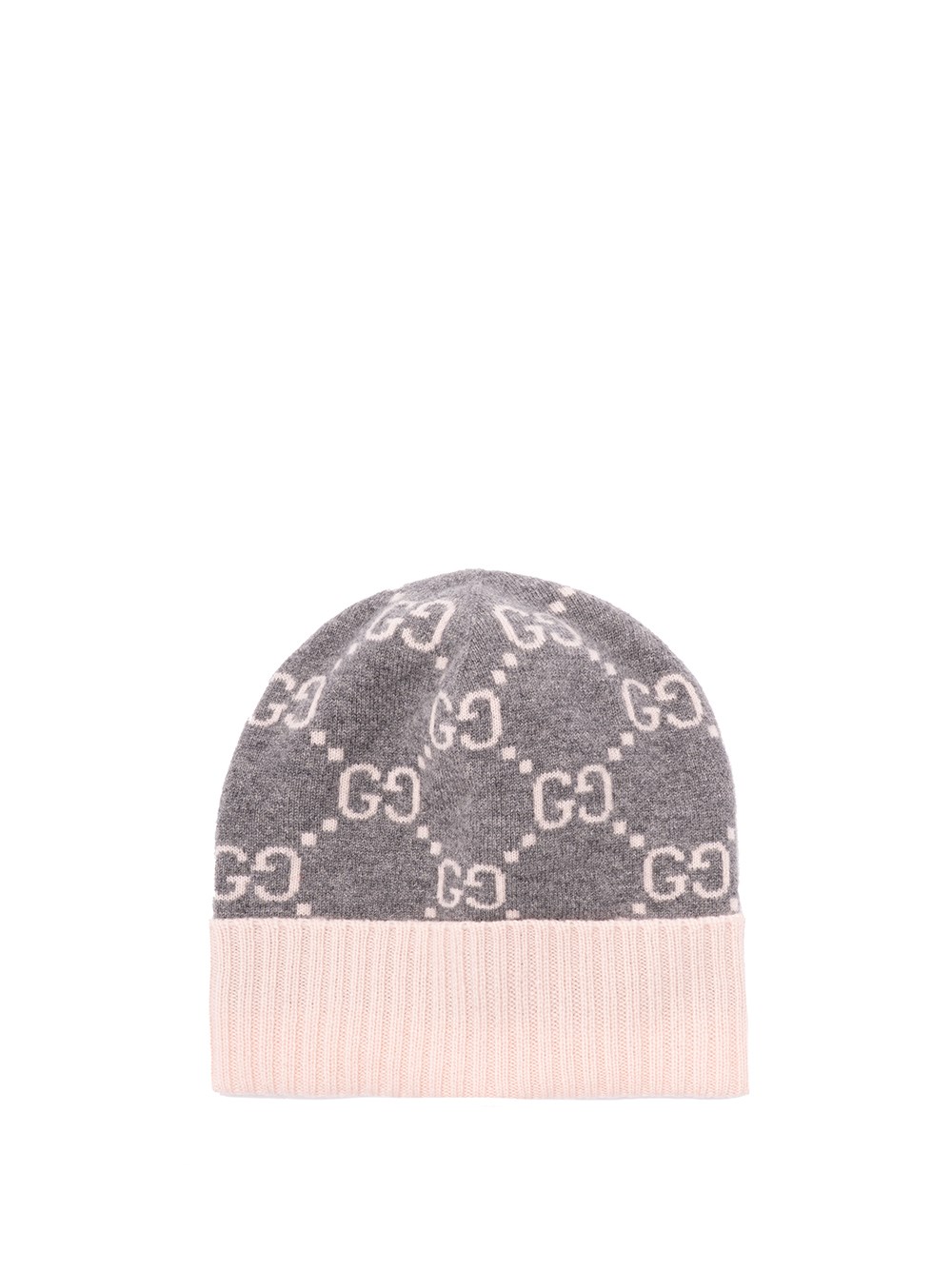 Gucci `gg` Cashmere `jacquard` Hat In Brown