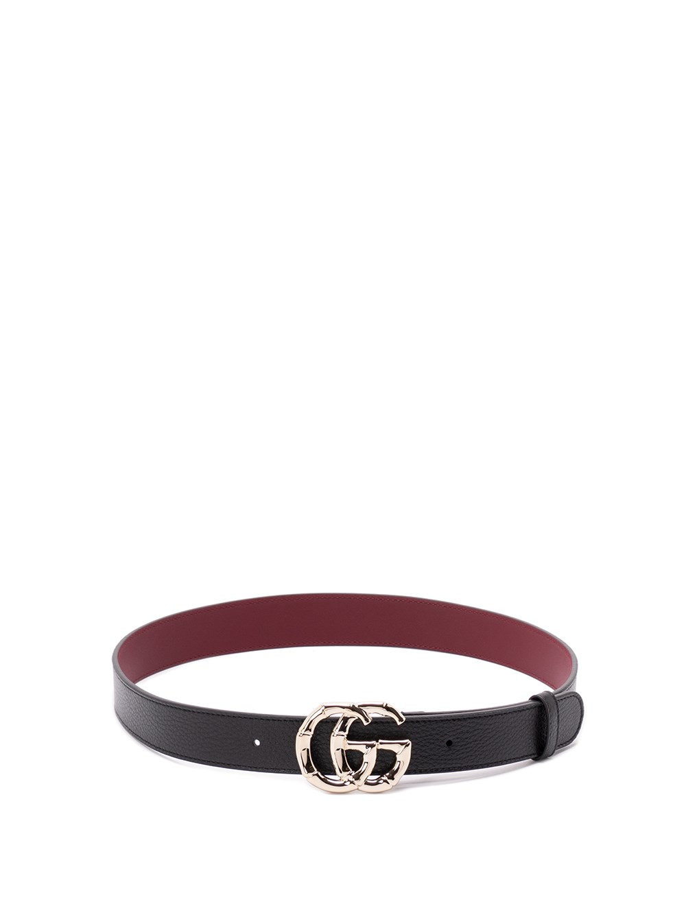 Gucci Reversible Textured Belt Adjustable Length In Black