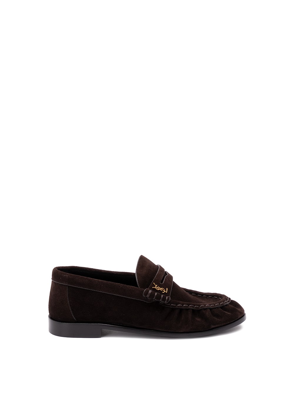 Saint Laurent `le Loafer` Penny Slippers In Brown