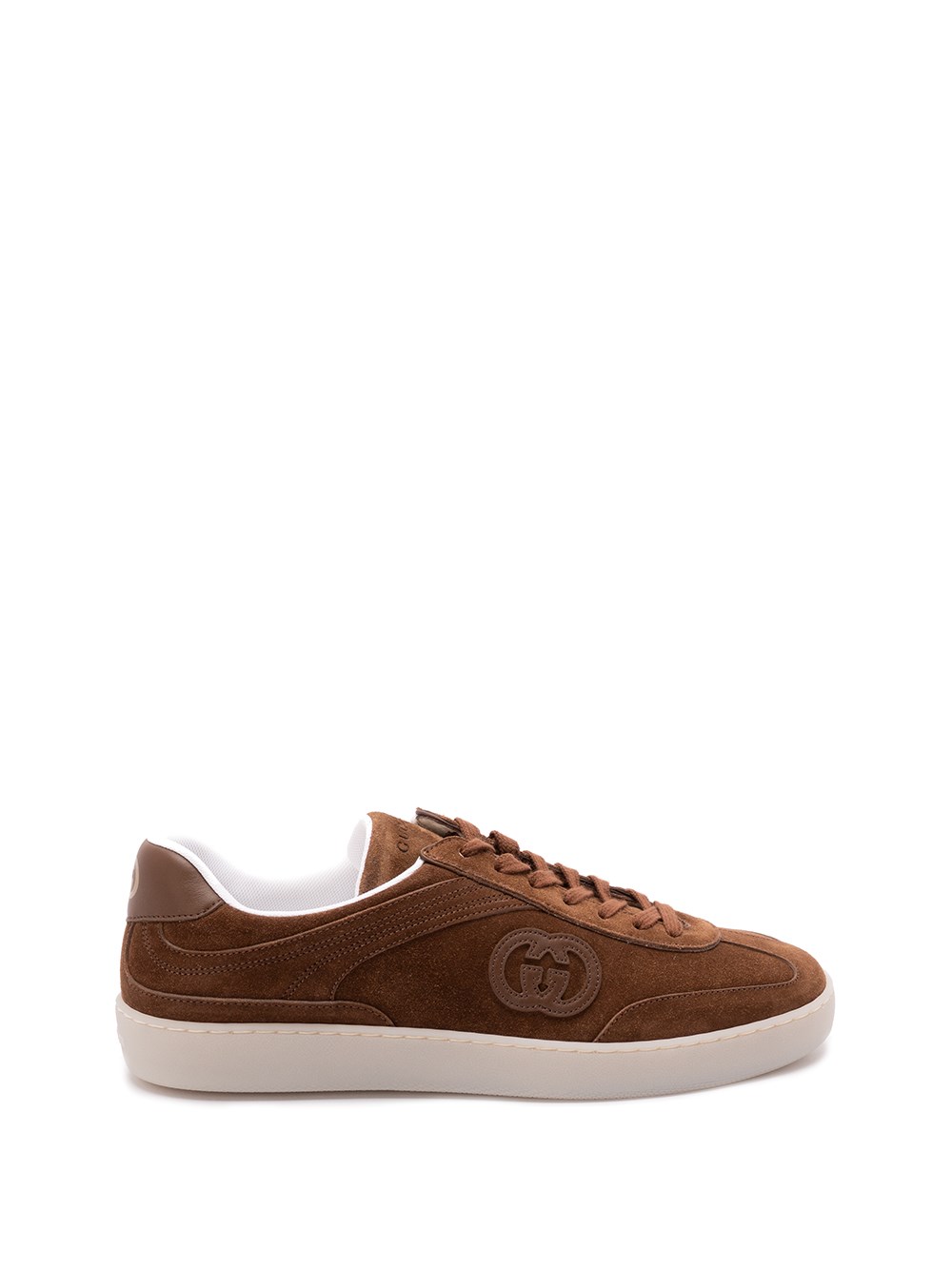 Gucci Men G75 Leather Sneakers In Brown