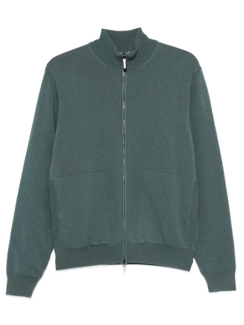 Drumohr Zippered Knitted Cardigan In Green