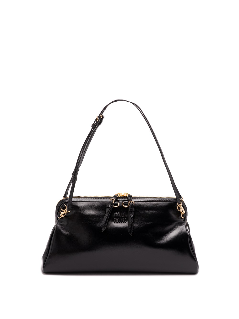 Miu Miu Leather Shoulder Bag In Black