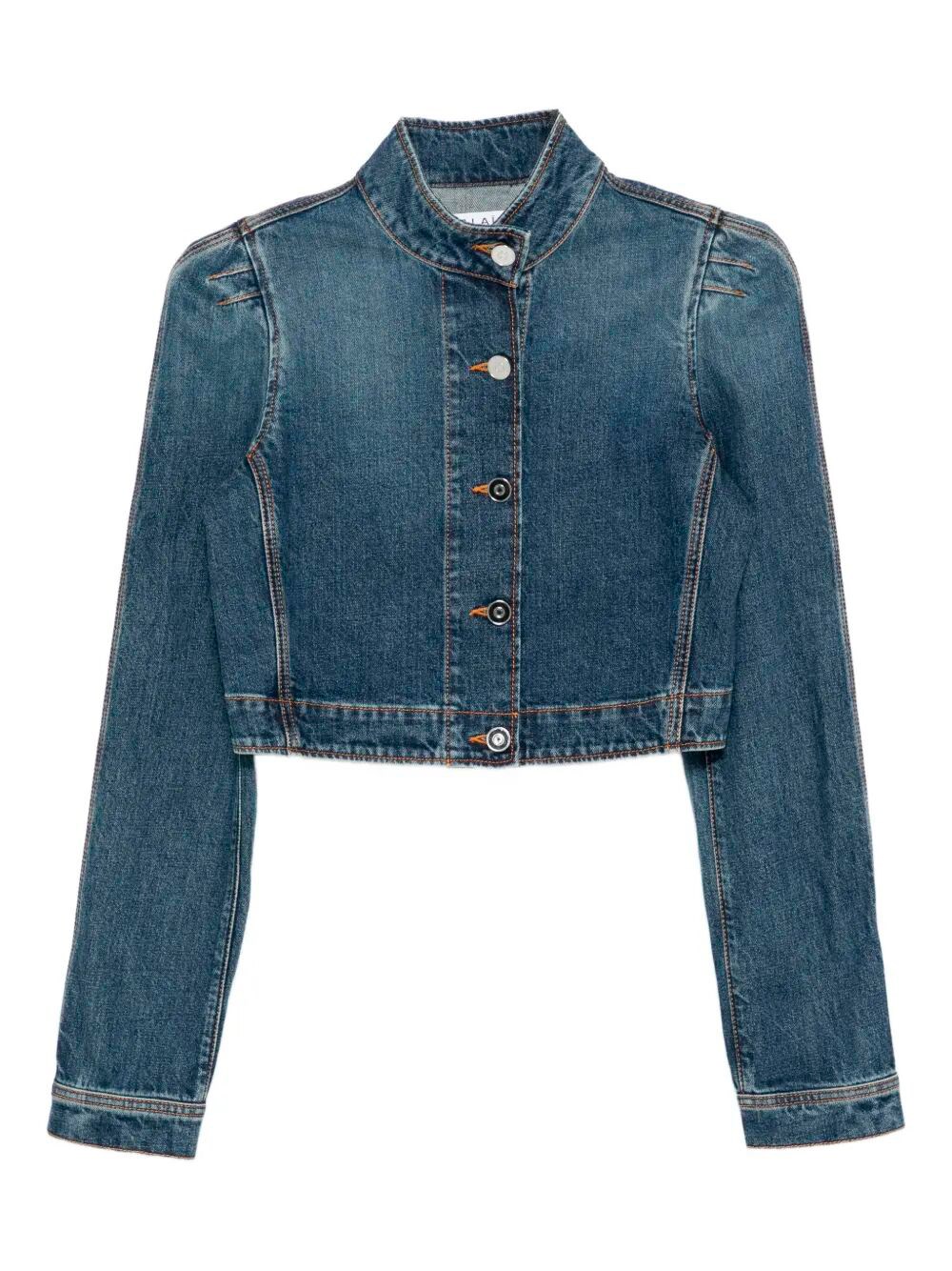 Alaïa Alaia Women High-neck Denim Jacket In Blue