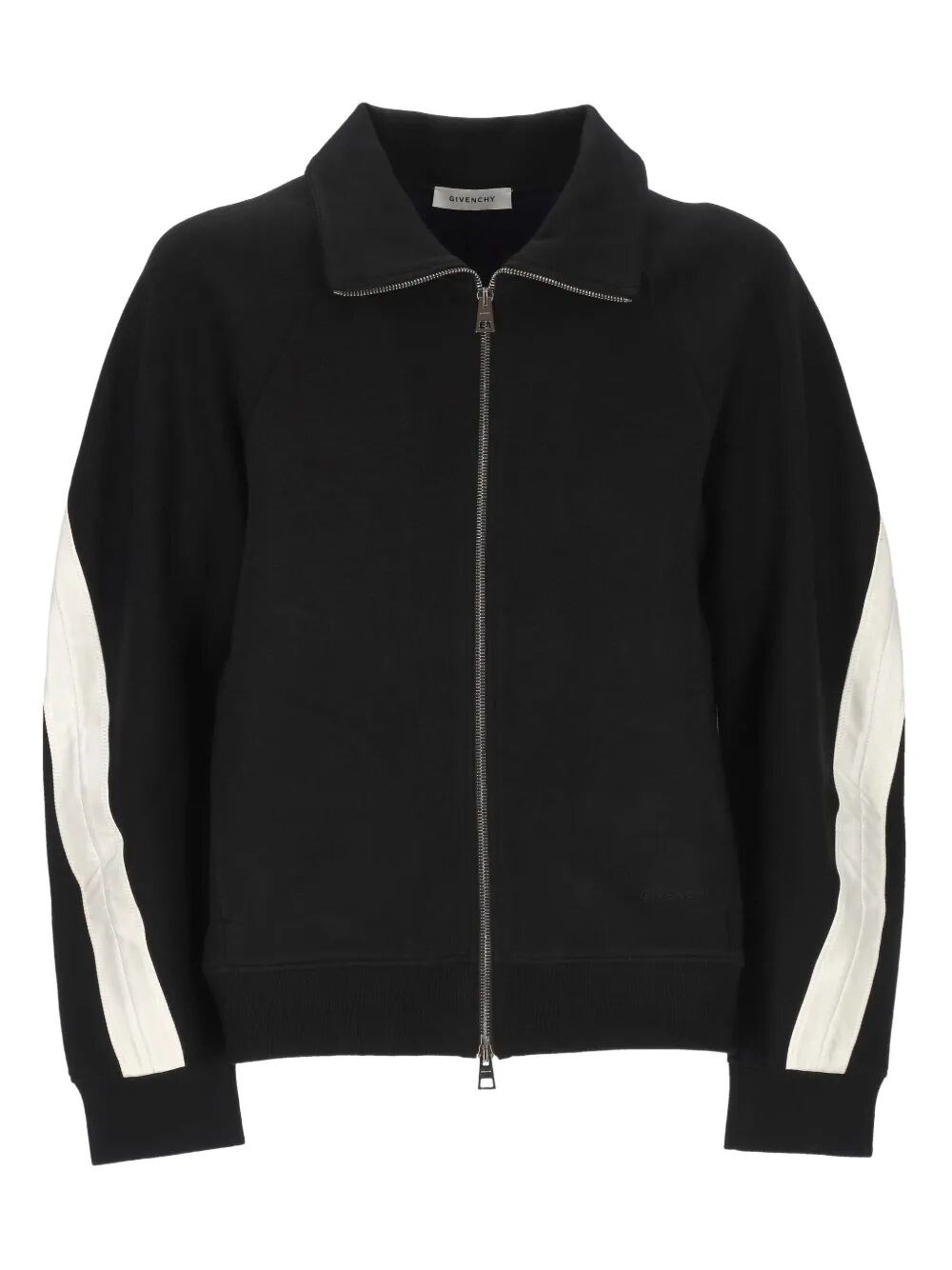 Givenchy Mens Black Open Seam Contrast Zip-through Cotton-jersey Track Jacket In Black