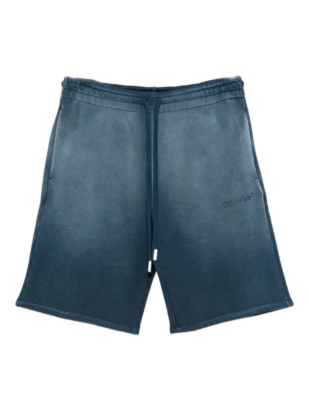 Off-white Drawstring Ombre-effect Shorts In Blue