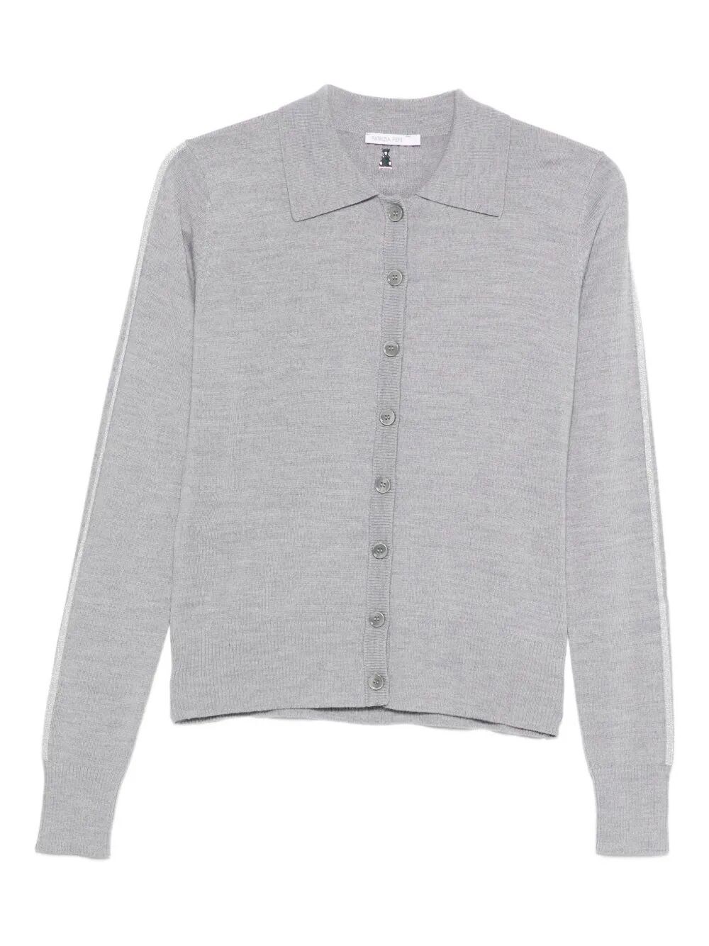 Patrizia Pepe Collared Cardigan In Gray