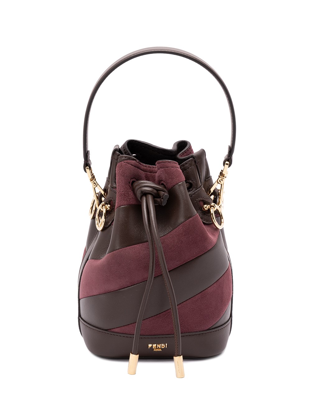 Fendi Mon Tresor Mini Sac En Cuir Et Daim Avec Tressage Bicolore In Brown