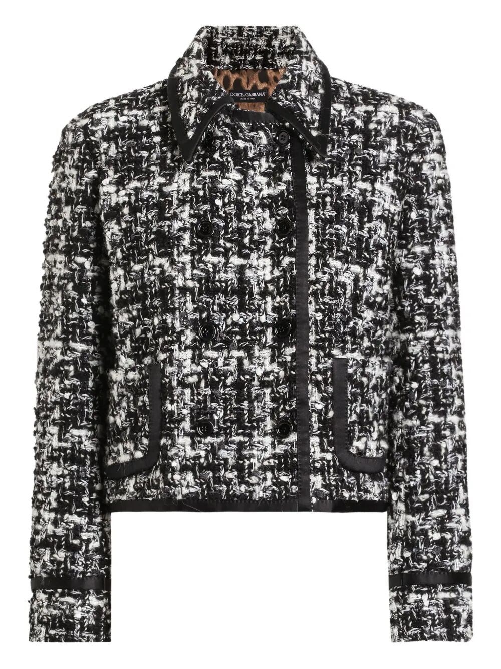 Dolce & Gabbana Women Wool Blend Tweed Jacket In Gray