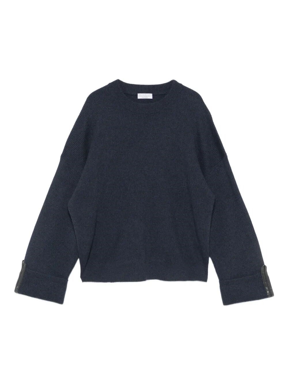 Brunello Cucinelli Cuff-detail Sweater In Blue