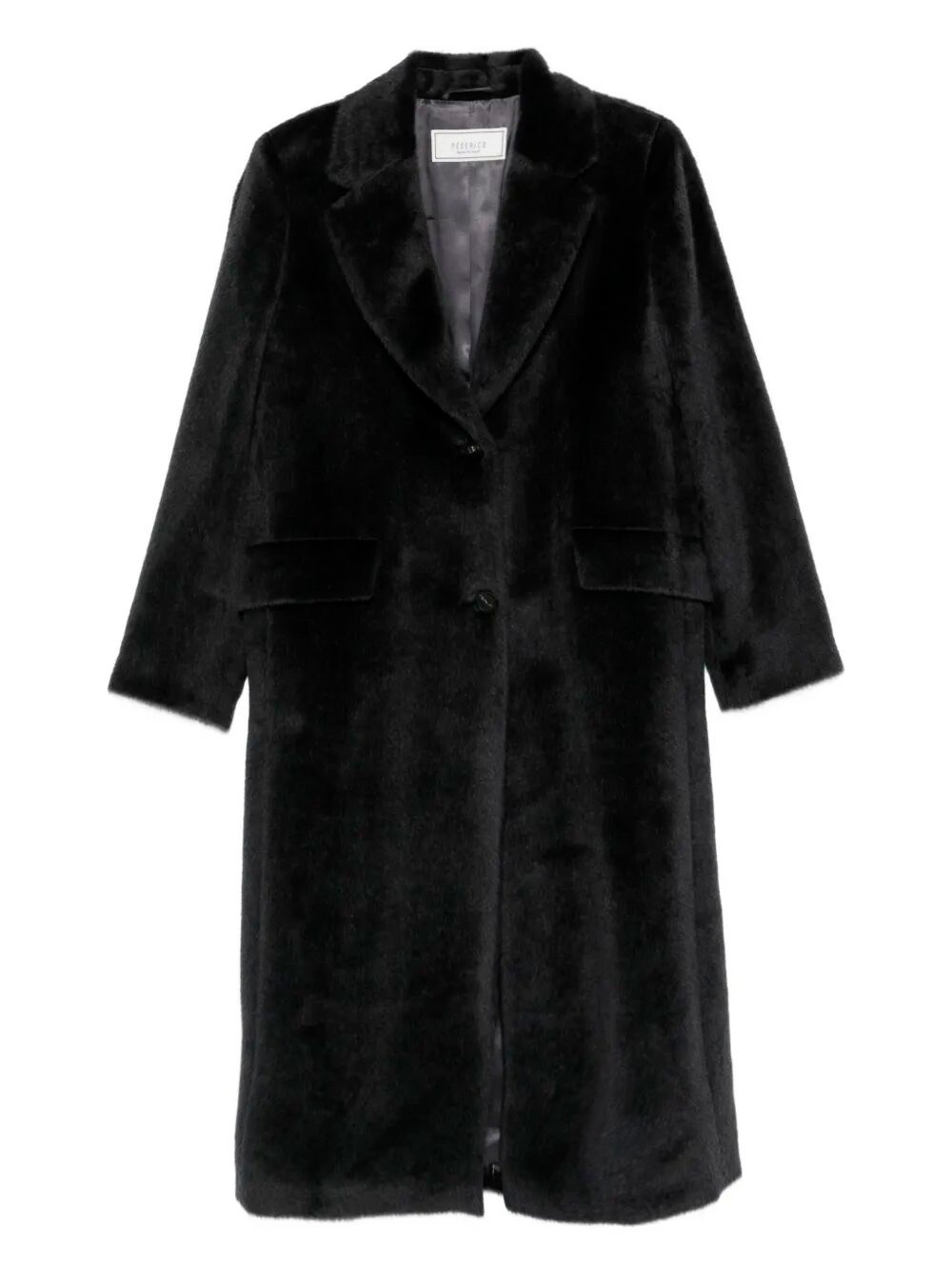 Peserico Notched-lapel Buttoned Coat In Gray