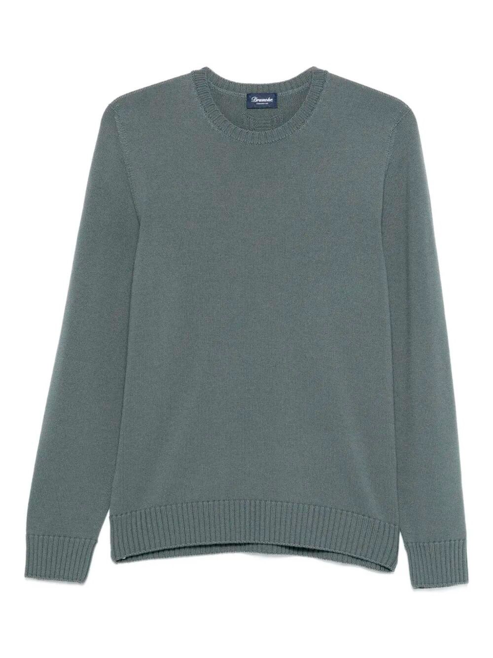 Drumohr Long Sleeve Crew-neck Sweater In Green