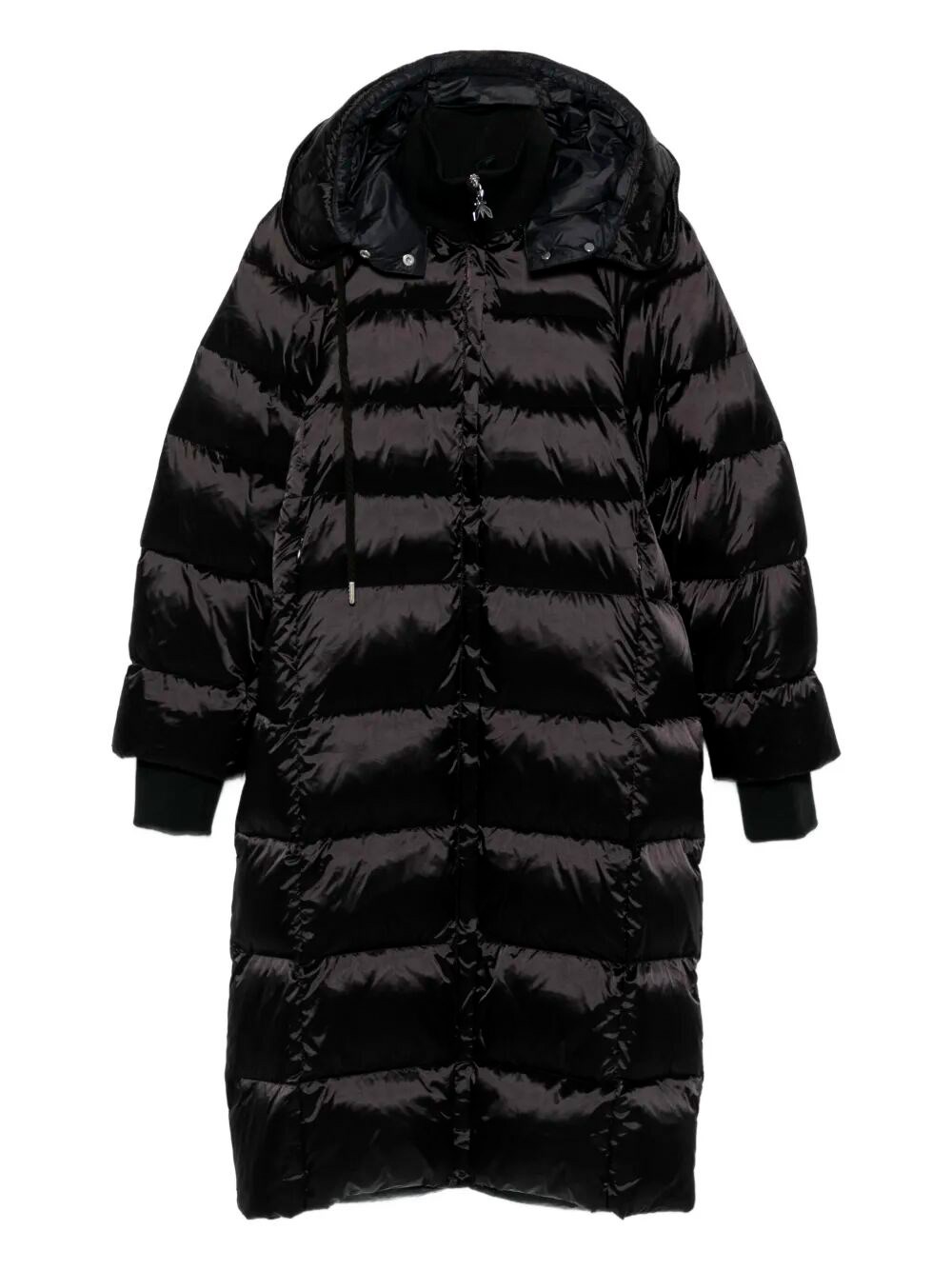 Patrizia Pepe Hooded Puffer Coat In Black