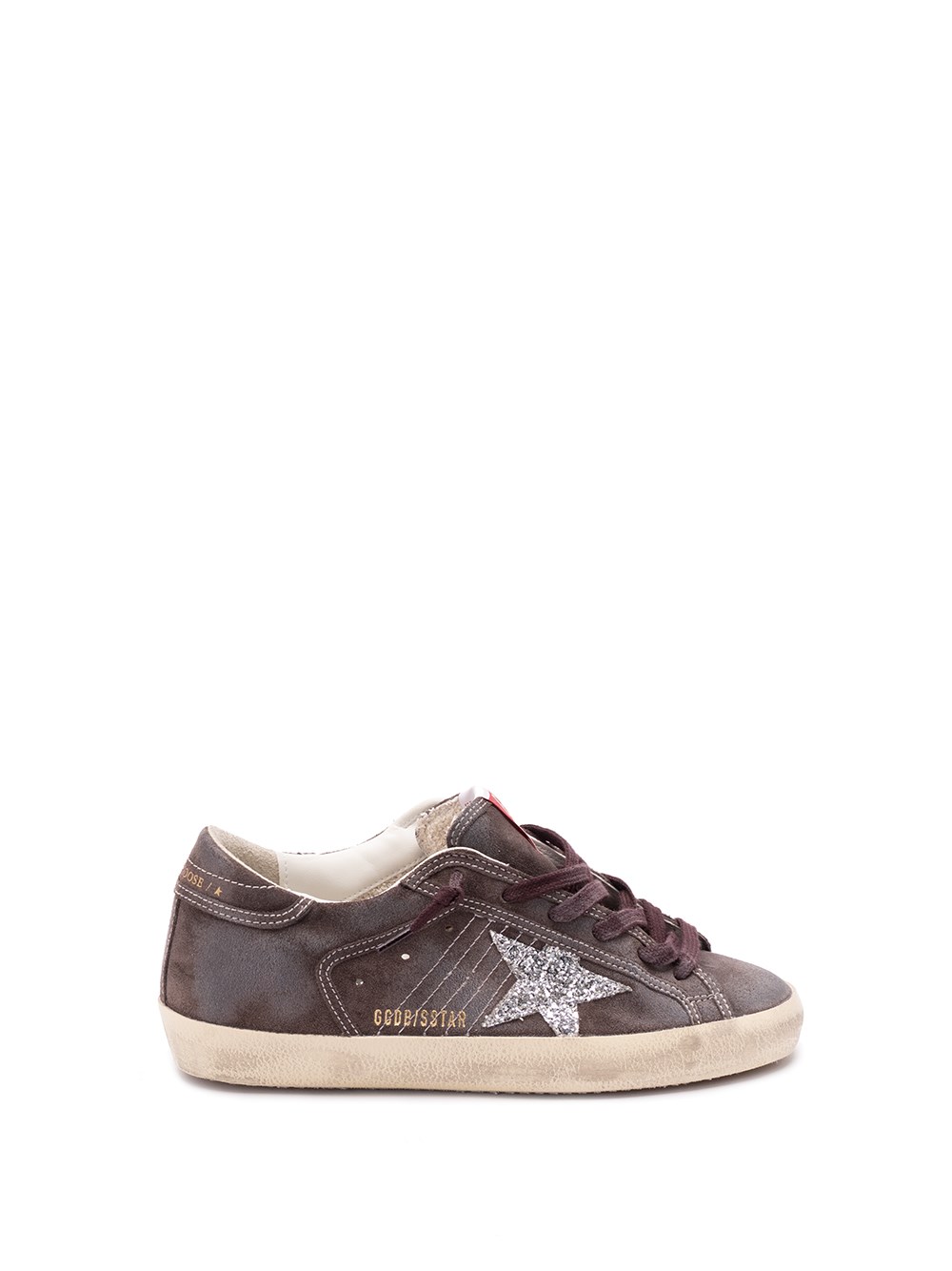 Golden Goose Star Detail Sneakers Featuring Contrast Stitching In Gray