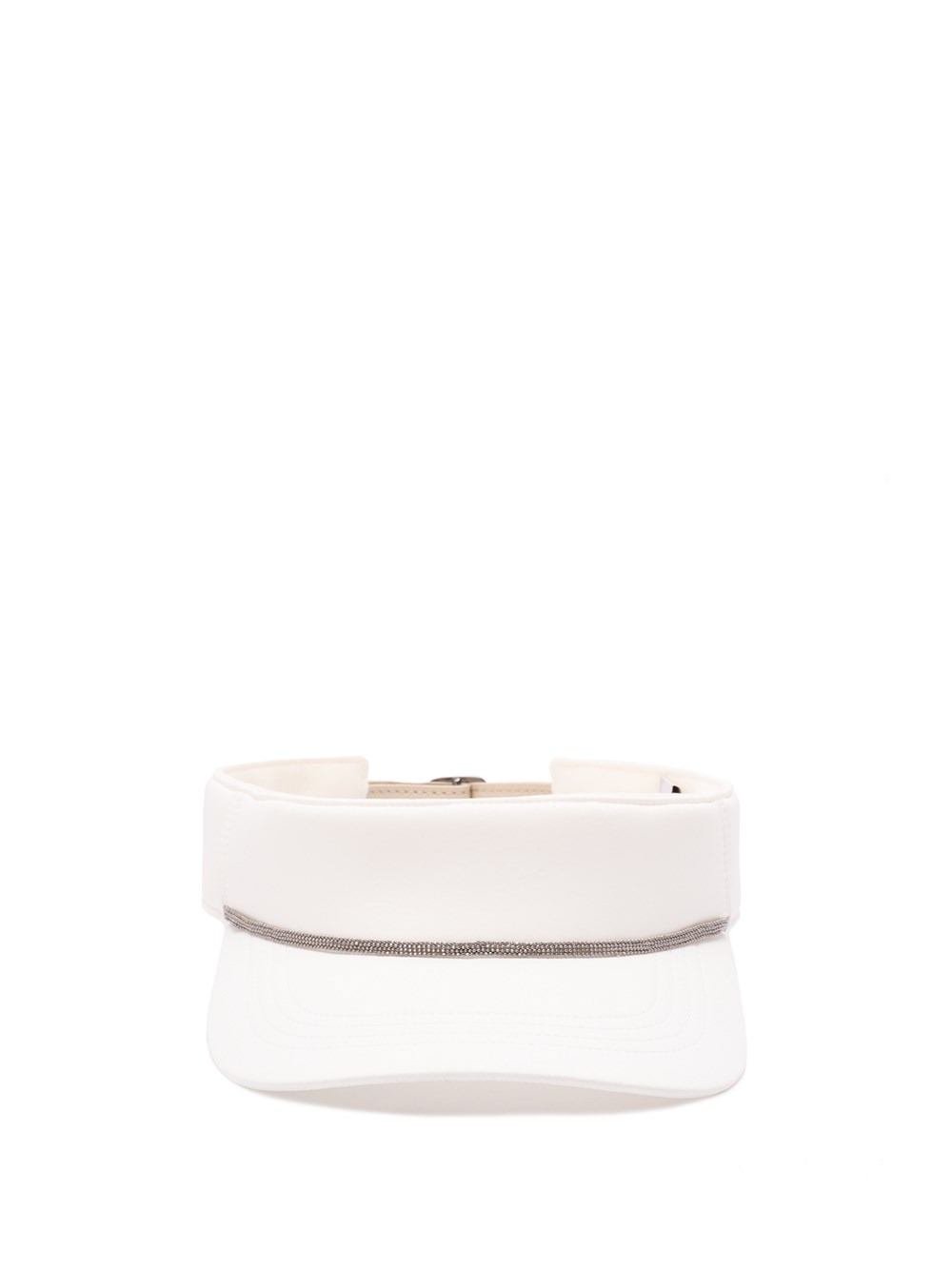 Brunello Cucinelli Women Nylon Visor With Monili In White