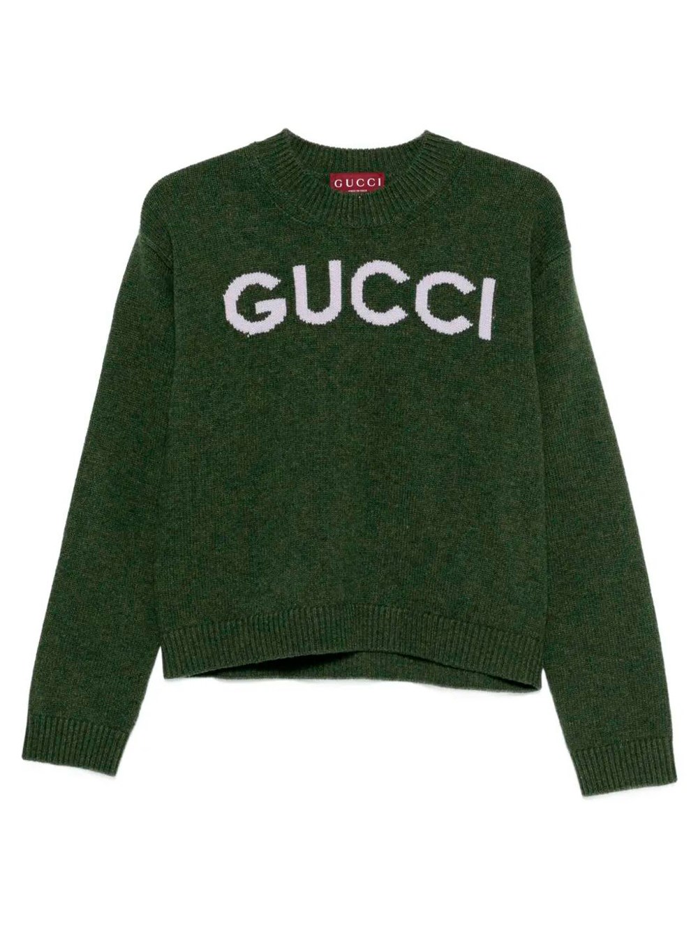 Gucci Sweater With Crew Neck In Wool In Green