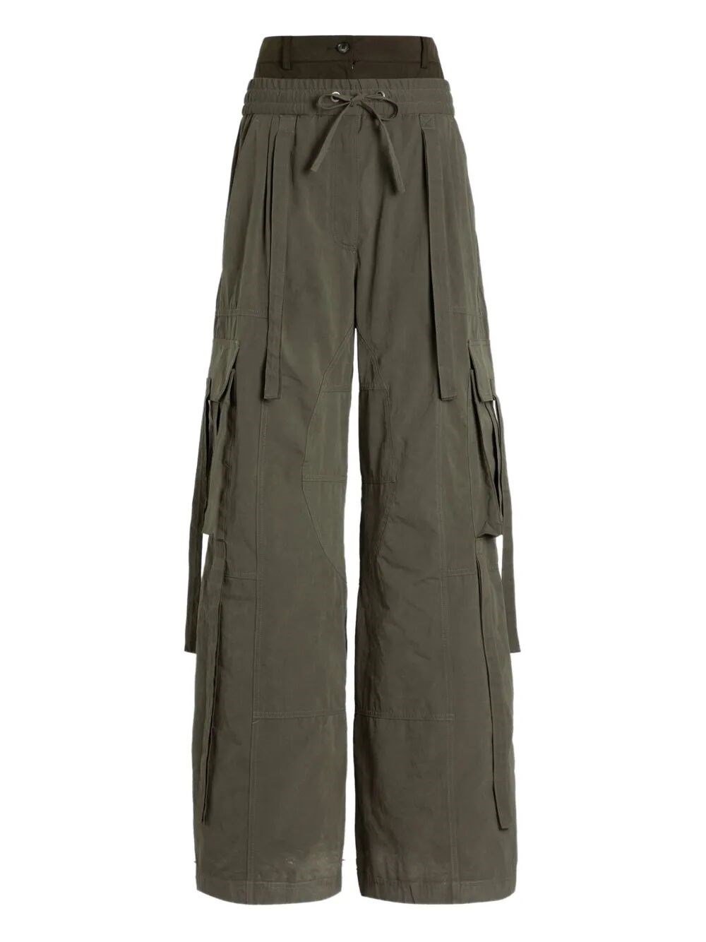 Dolce & Gabbana Cargo Trousers With Drawstring And Pockets In Gray
