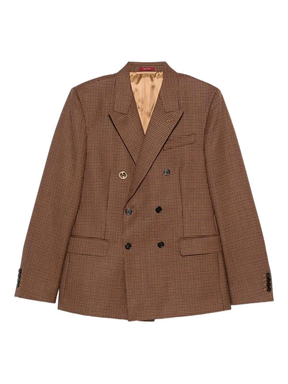 Gucci Classic Wool Jacket In Brown