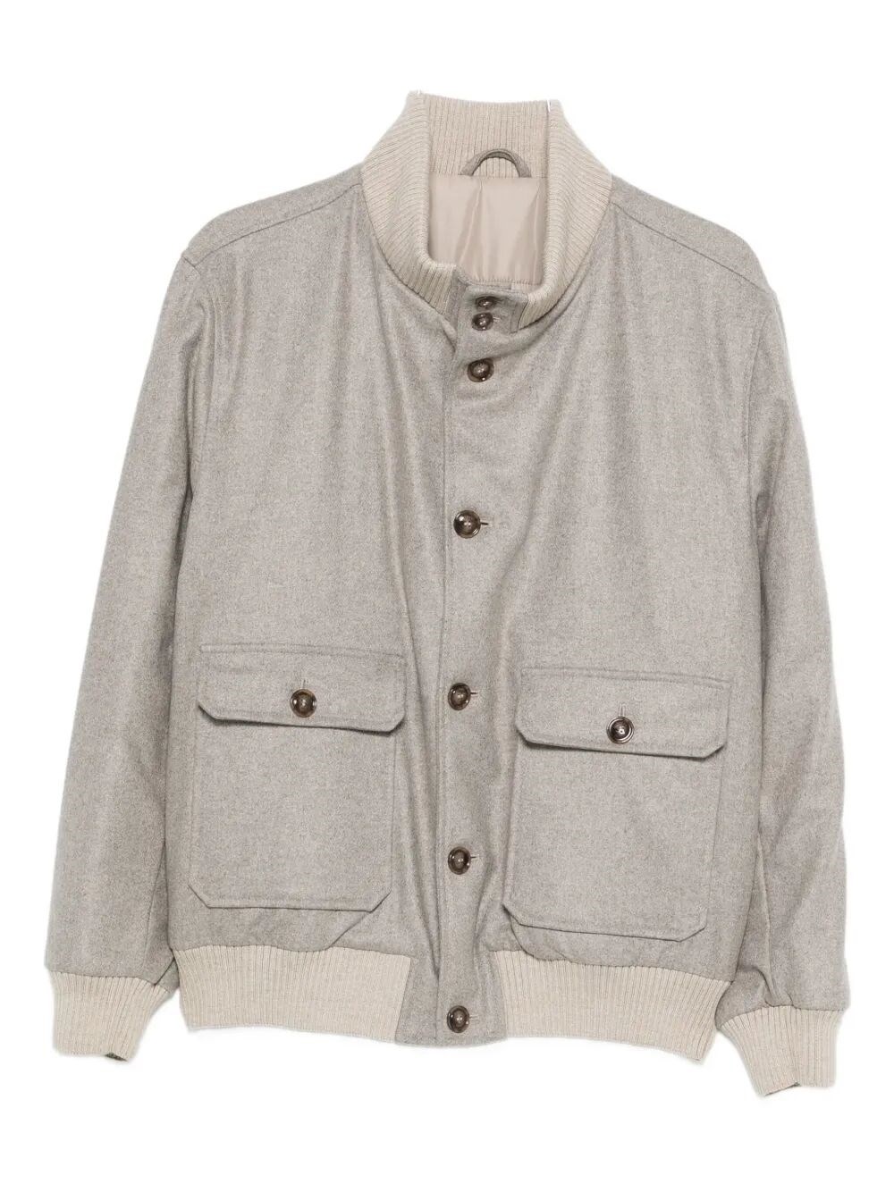 Barba Napoli Cashmere Bomber Jacket In Gray
