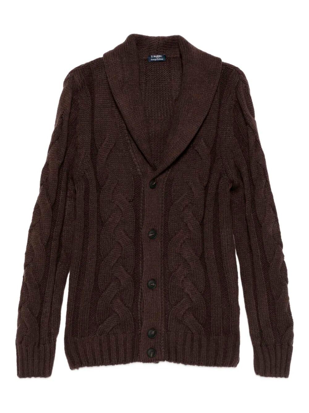 Barba Napoli Cable-knit Cardigan In Brown
