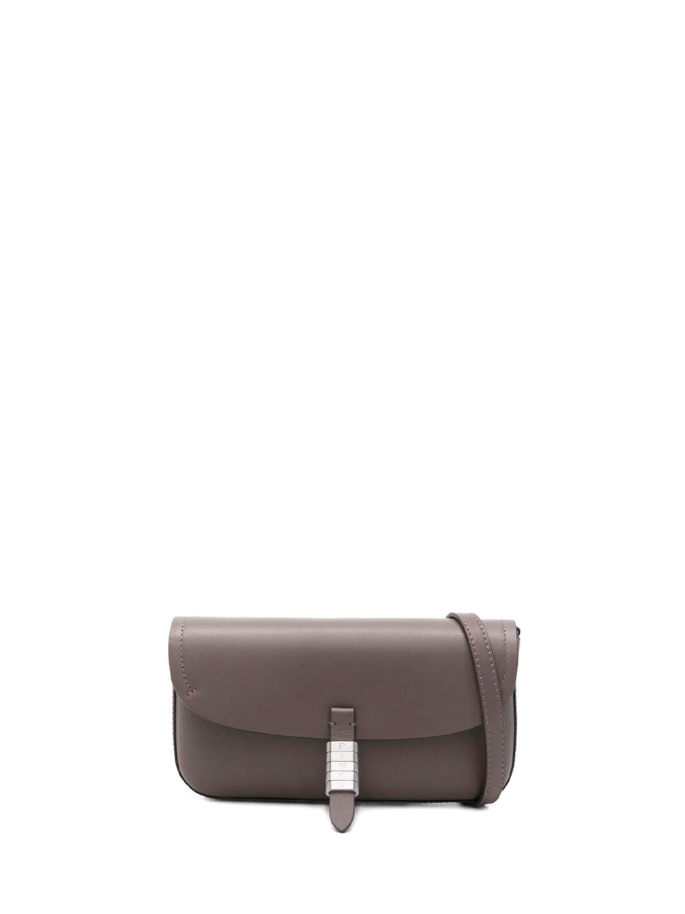 Pinko Flat Saddle Bag In Gray