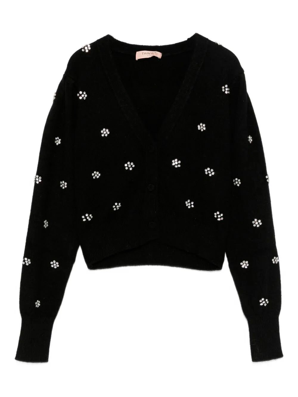 Twinset Floral-pattern Cardigan In Black