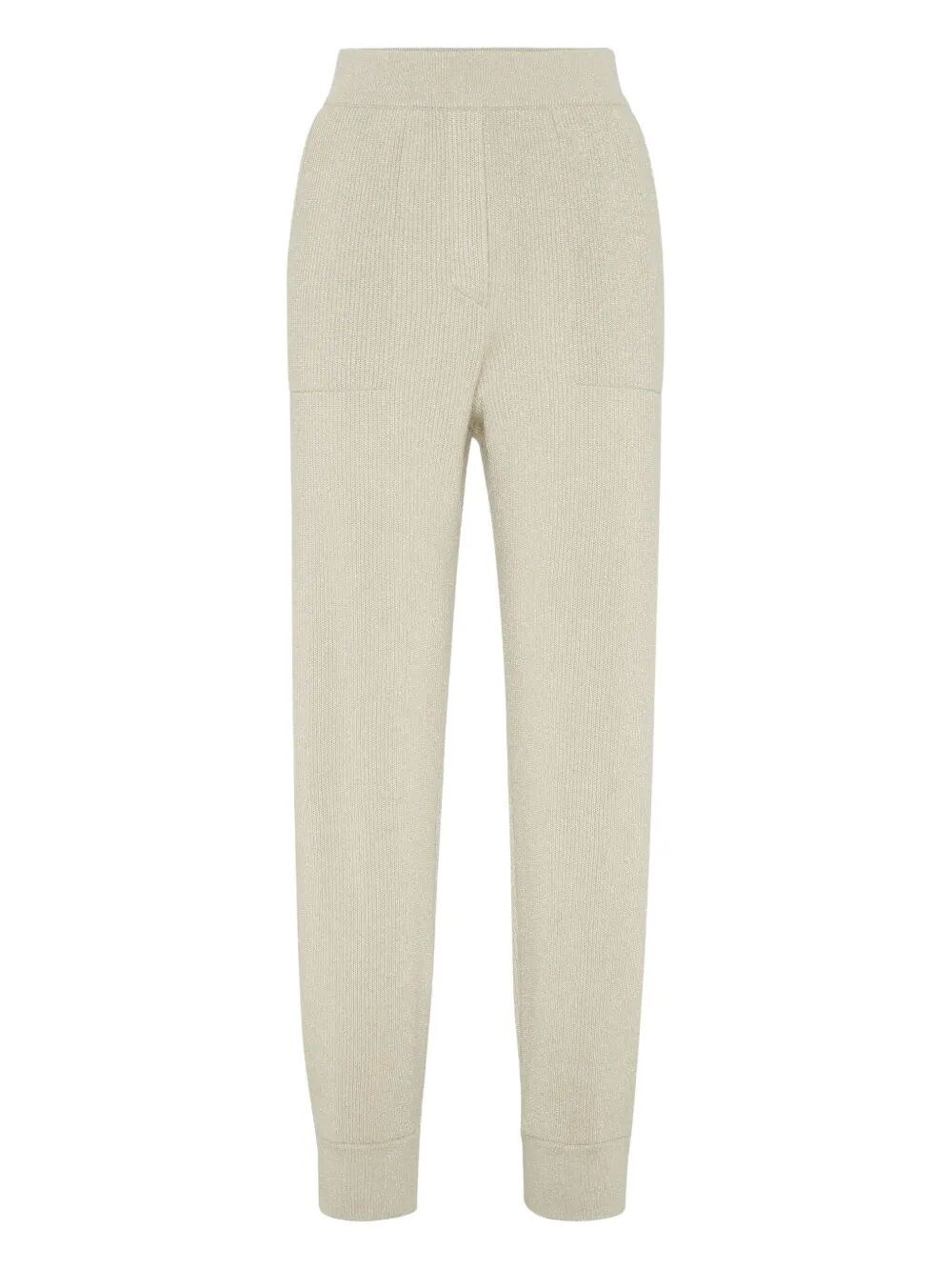 Brunello Cucinelli Cashmere Knit Trousers In Neutral