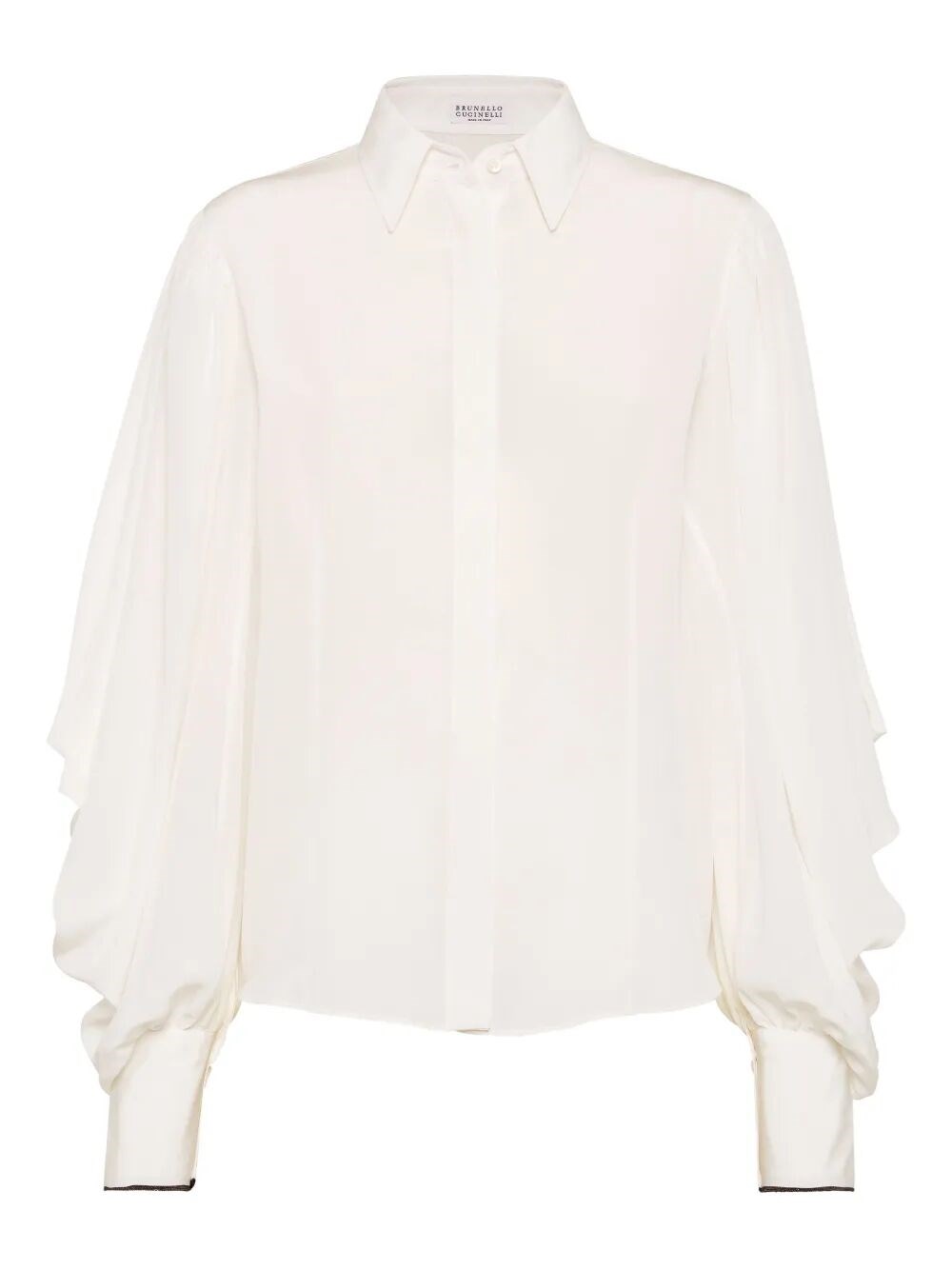 Brunello Cucinelli Silk Shirt In White