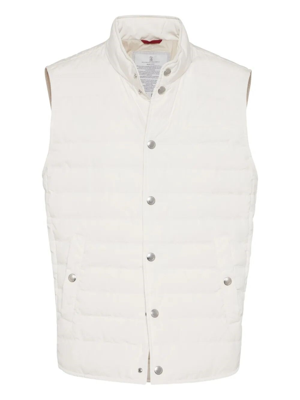 Brunello Cucinelli Water-resistant Microfiber Lightweight Down Vest In White