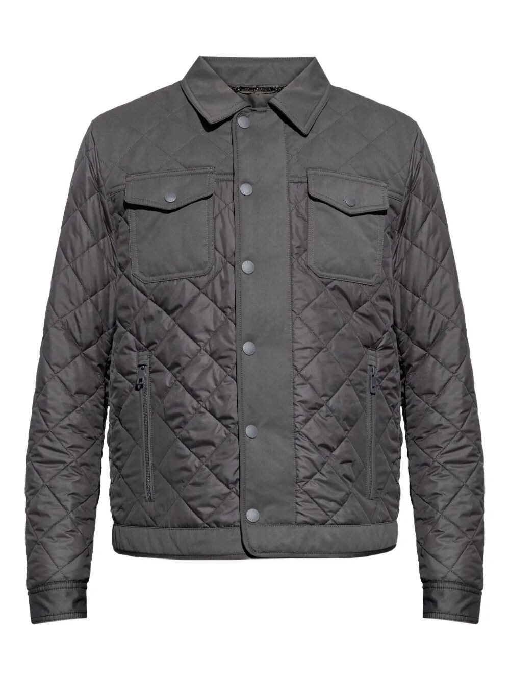 Dolce & Gabbana Button-fastening Quilted Jacket In Gray