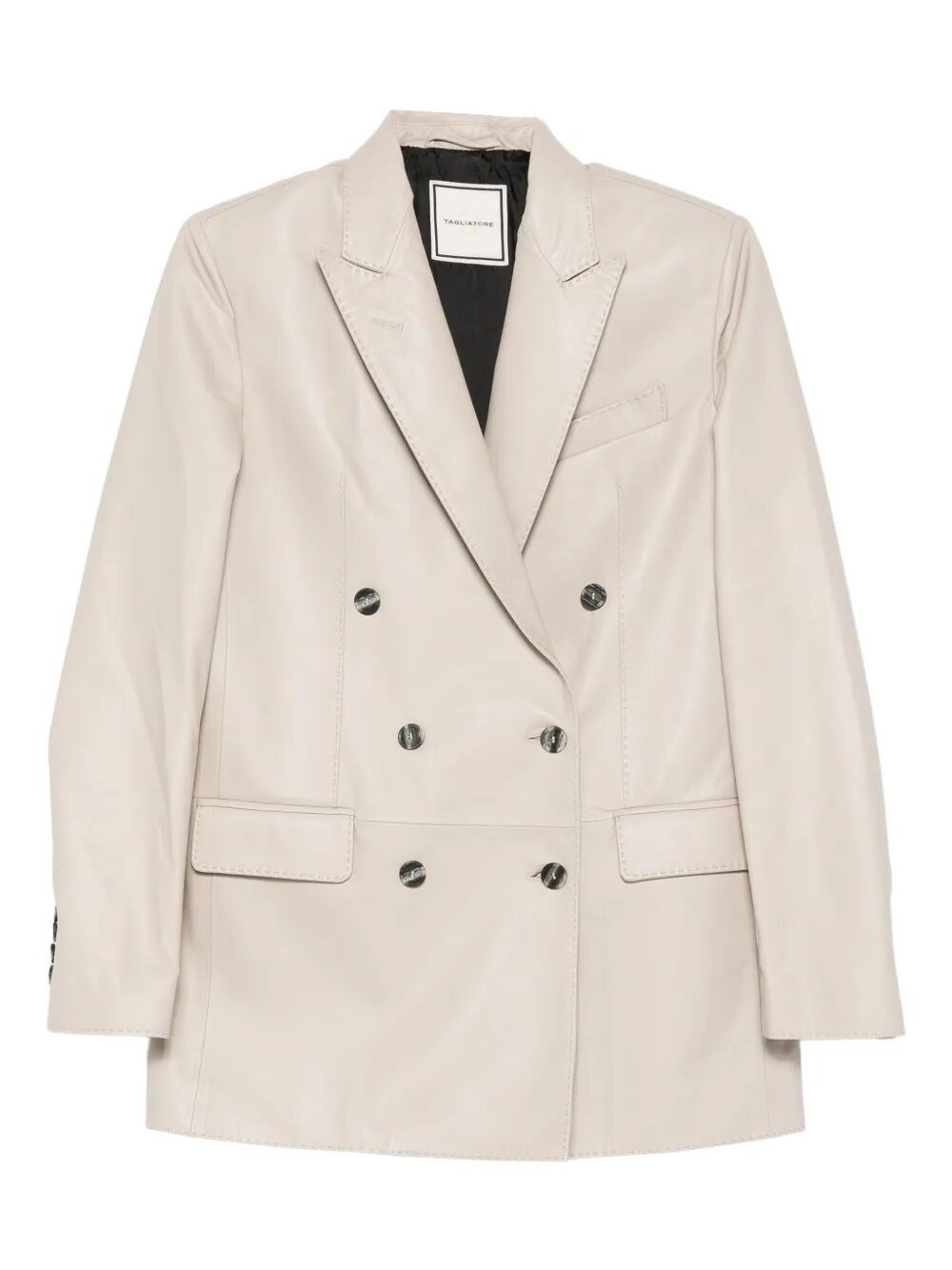 Tagliatore Leather Jacket In Neutral