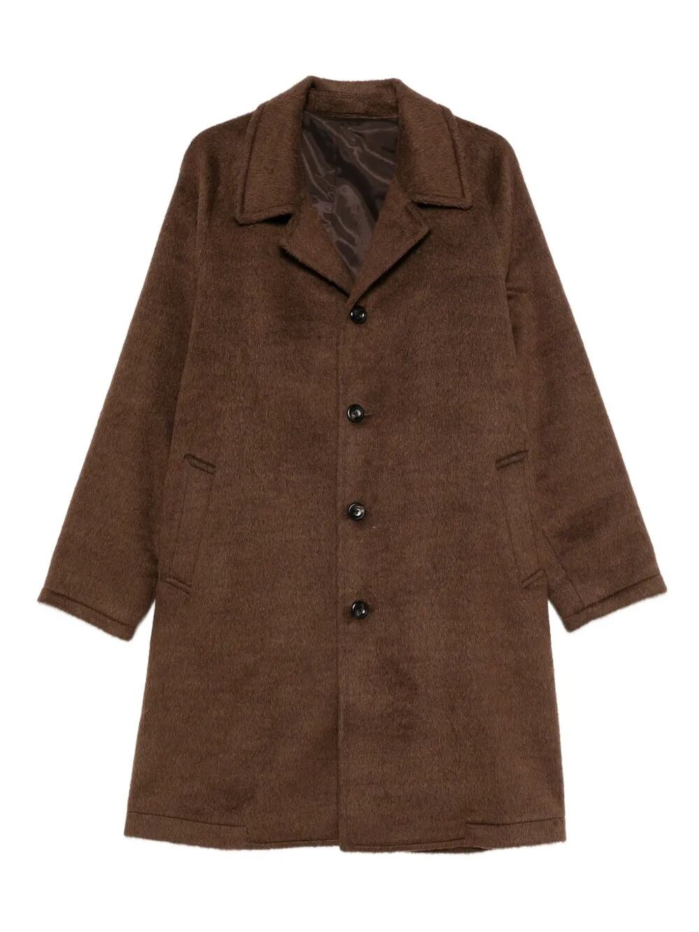 Luigi Bianchi Mantova Wool Coat In Brown
