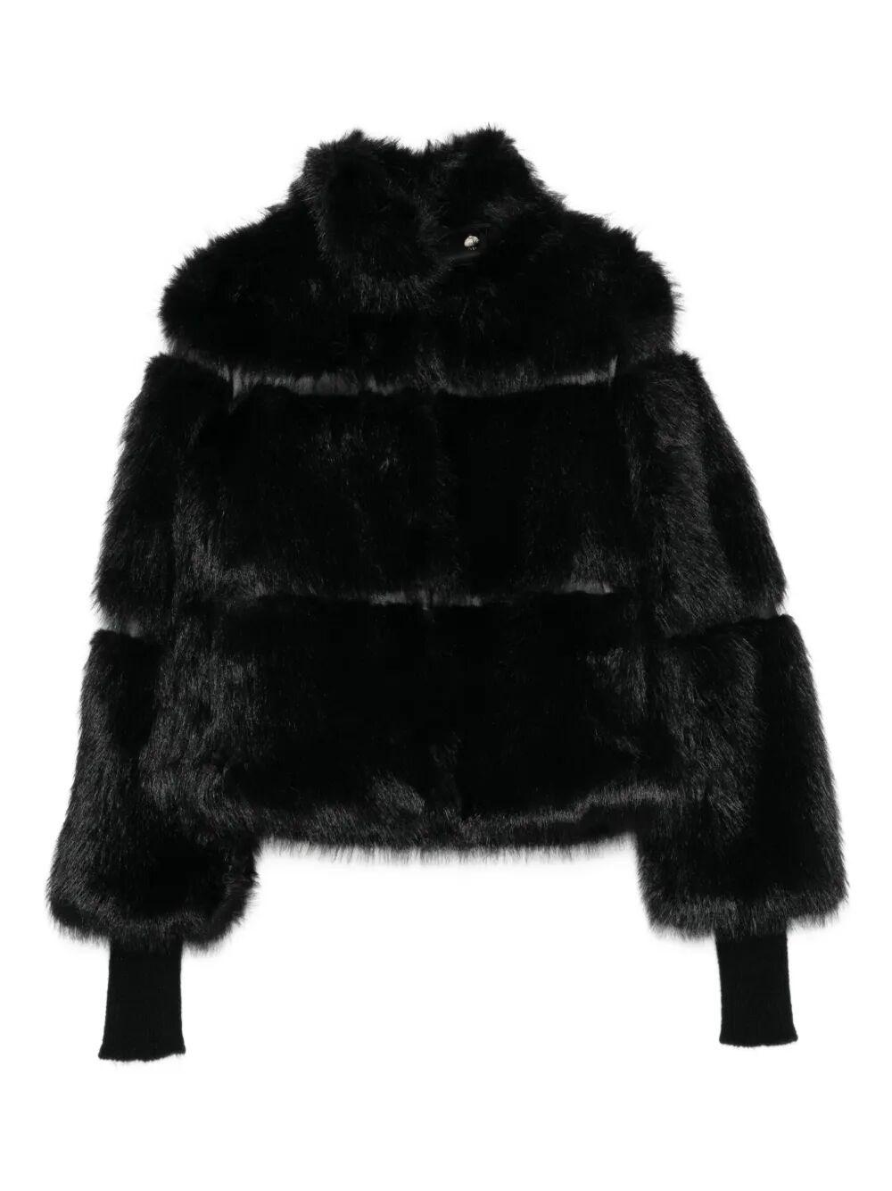 Patrizia Pepe Cappotto Fluffy Corto Nero In Black