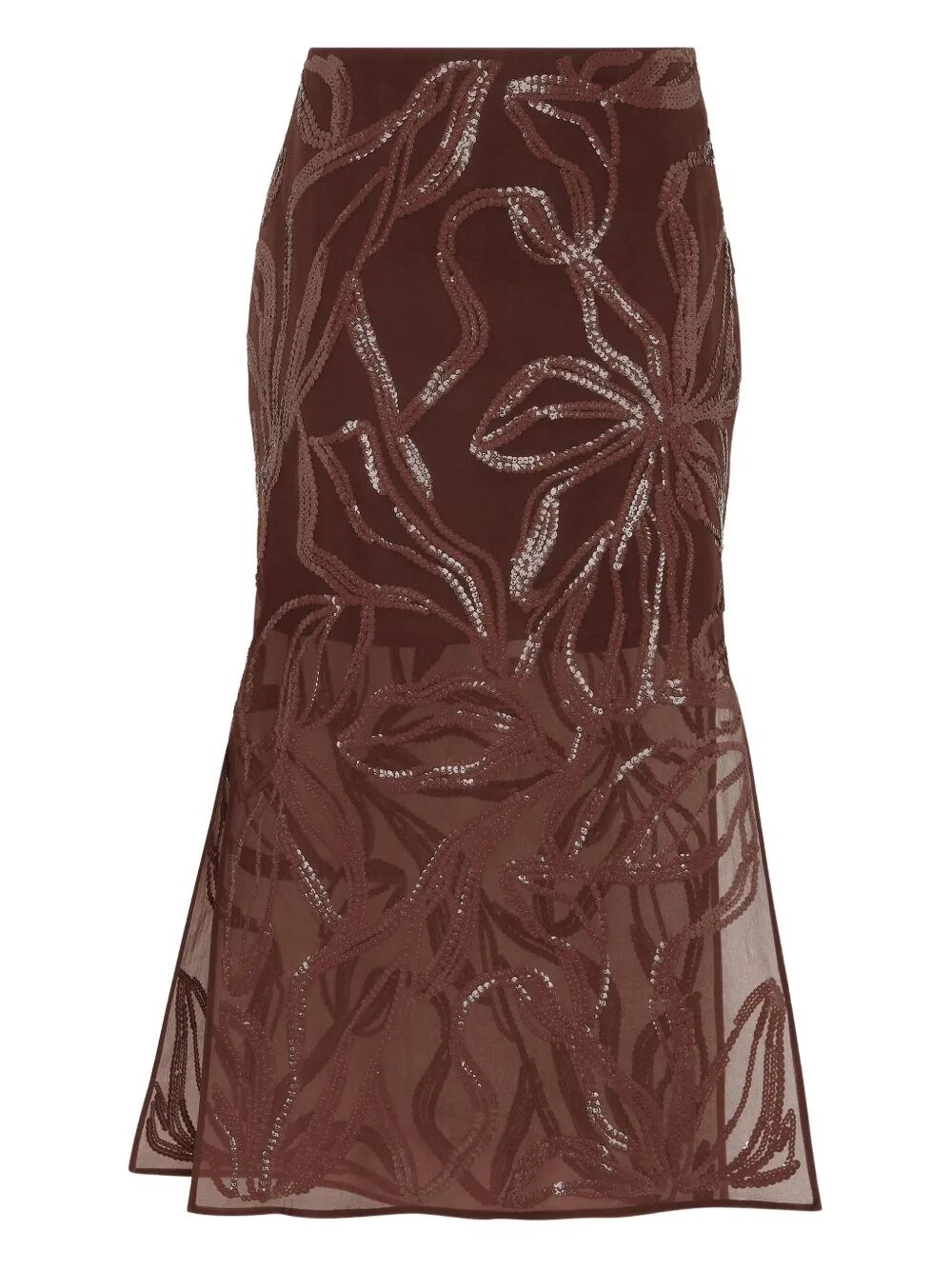 Brunello Cucinelli Women Skirt With Dazzling Floral Embroidery In Pink