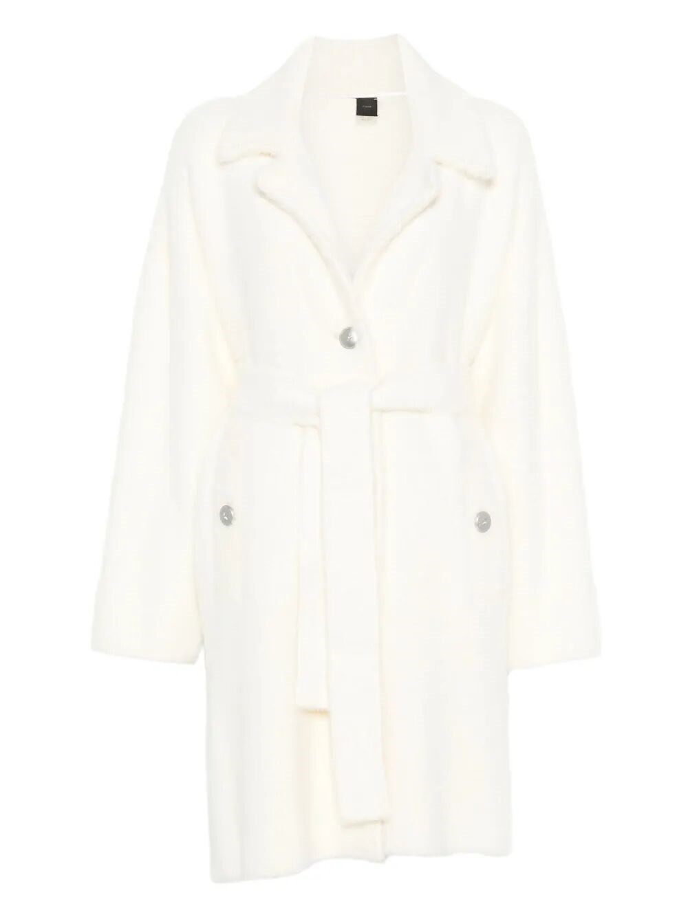 Pinko `zante` Faux Fur Coat In White