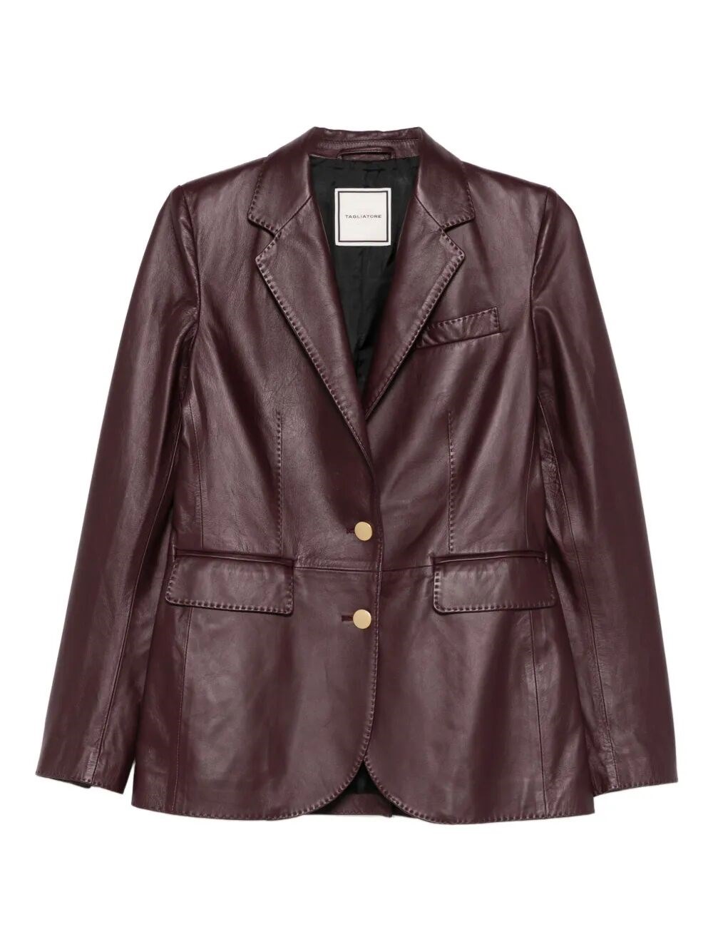 Tagliatore Button Lambskin Jacket In Red