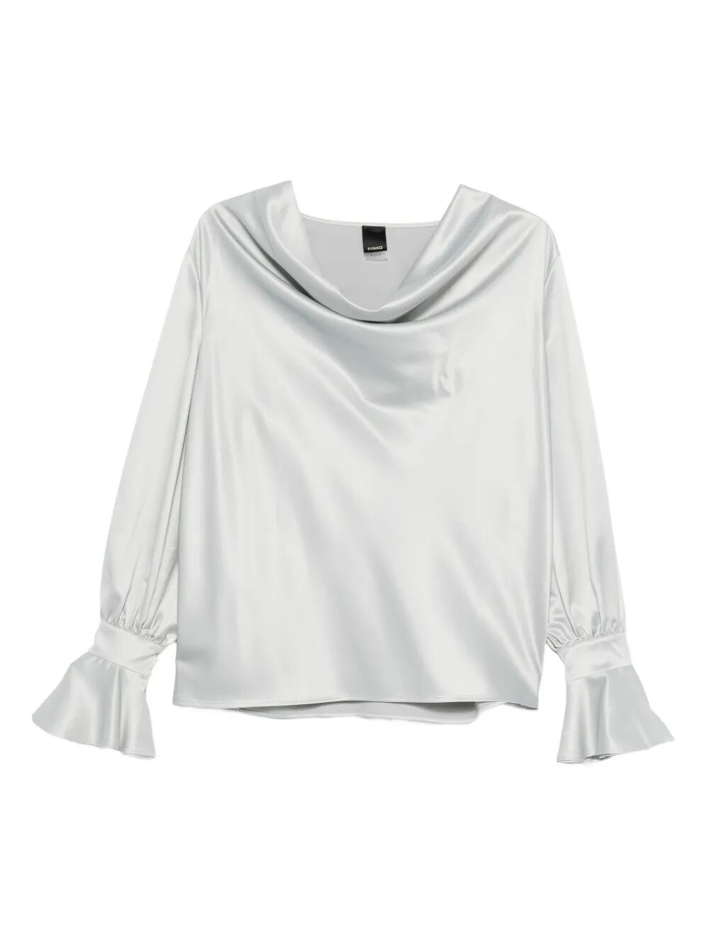 Pinko Filipa Blouse With Cowl Neck In Gray