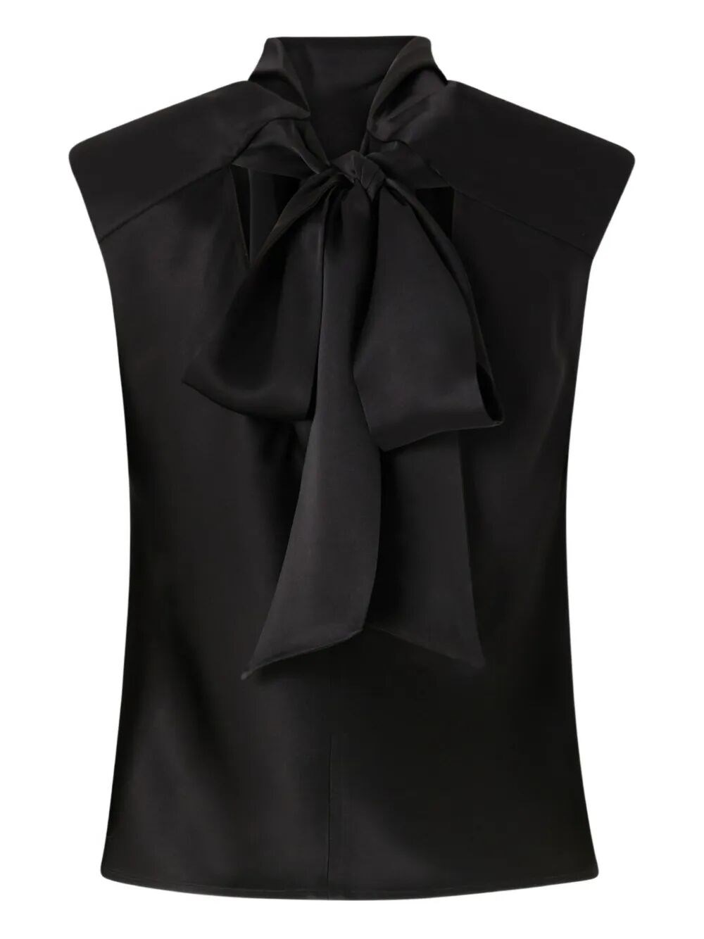 Pinko Draped-detail Sleeveless Blouse In Black