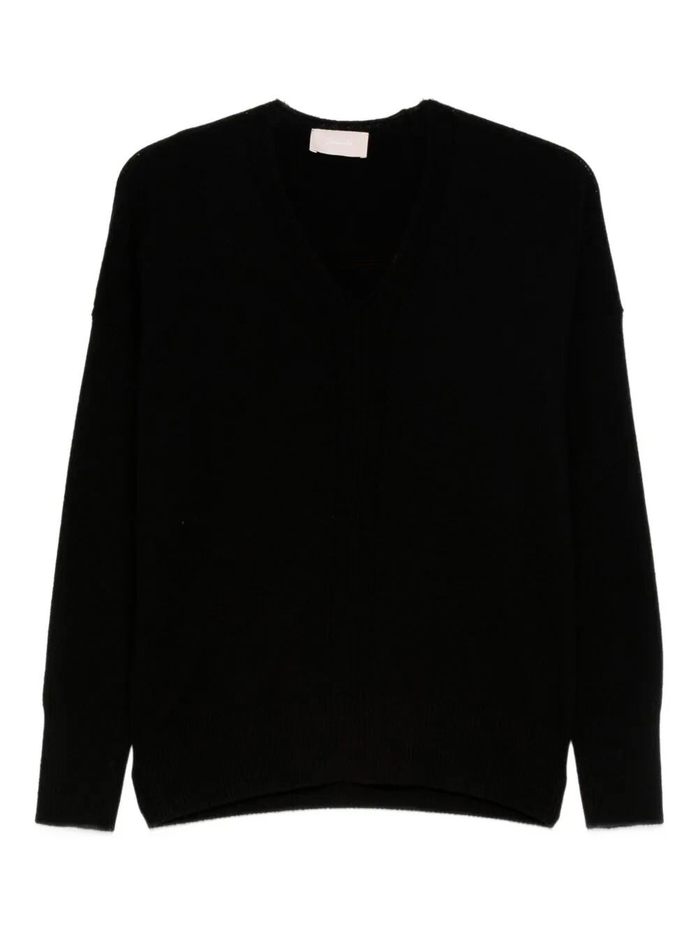 Drumohr Long Sleeve V-neck Sweater In Black