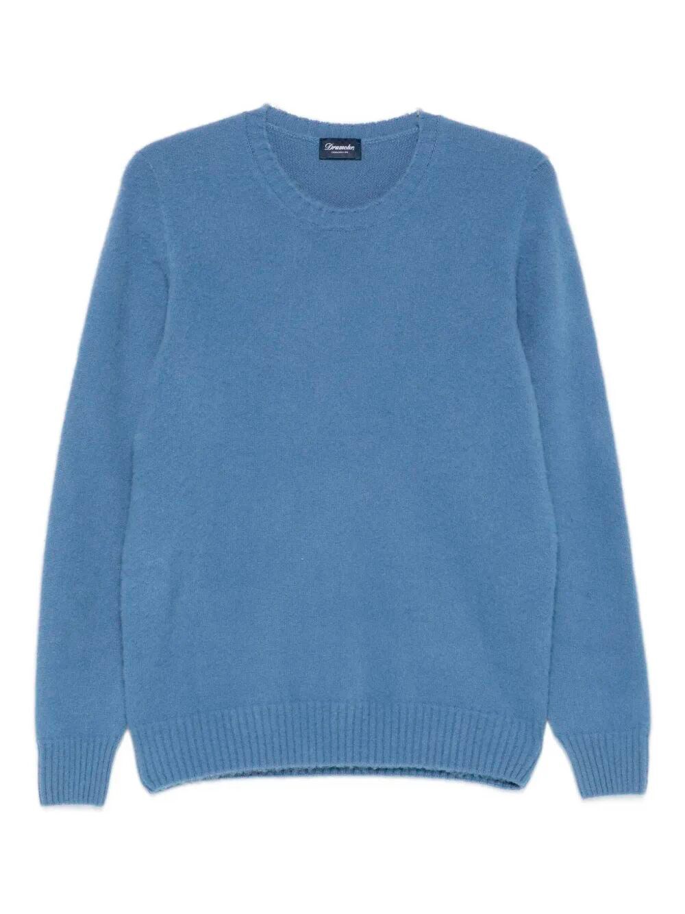 Drumohr Long Sleeve Crew-neck Sweater In Blue