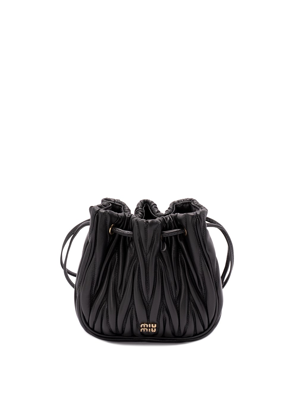 Miu Miu `matelassé` Nappa Leather Pouch In Black